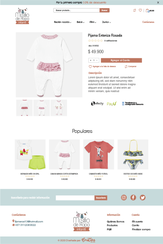 Mi sitioropainfantil - Diseñadora Web y consultora Seo